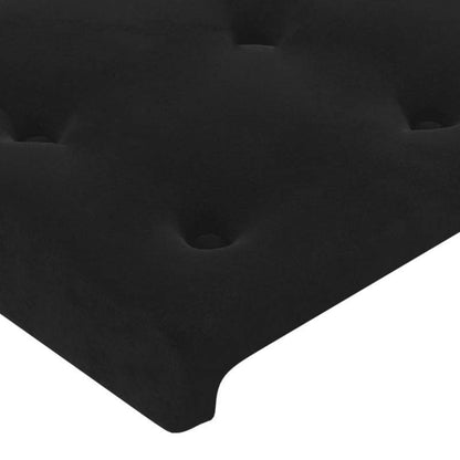 Bed Hoofdbord – Hoofdeinde – Hoofdbordkussen – Bedframe – Bedpaneel – Industrieel Design – Zwart Fluweel – 183x16x118/128 cm – Stevig Hout en Metaal