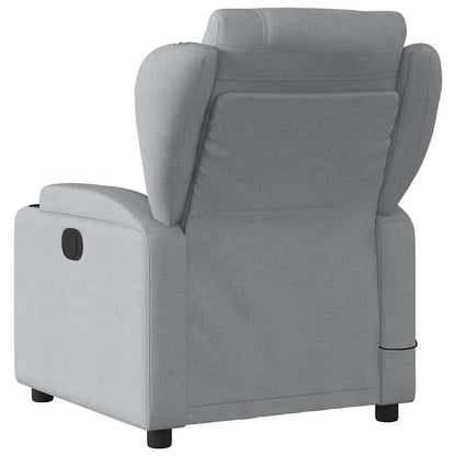 Relaxfauteuil – Relaxstoel – Massagefauteuil – Lounge Fauteuil – Zithoek Stoel – Lichtgrijs – Met Massagefunctie – Handmatig Verstelbaar – Stevig Hout-Metaal Frame
