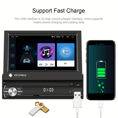 Autoradio – Android Car Stereo – Multimedia Systeem – GPS Navigatie – Single Din – 7-Inch Capacitive Touchscreen – Wireless WiFi & Bluetooth Connectivity