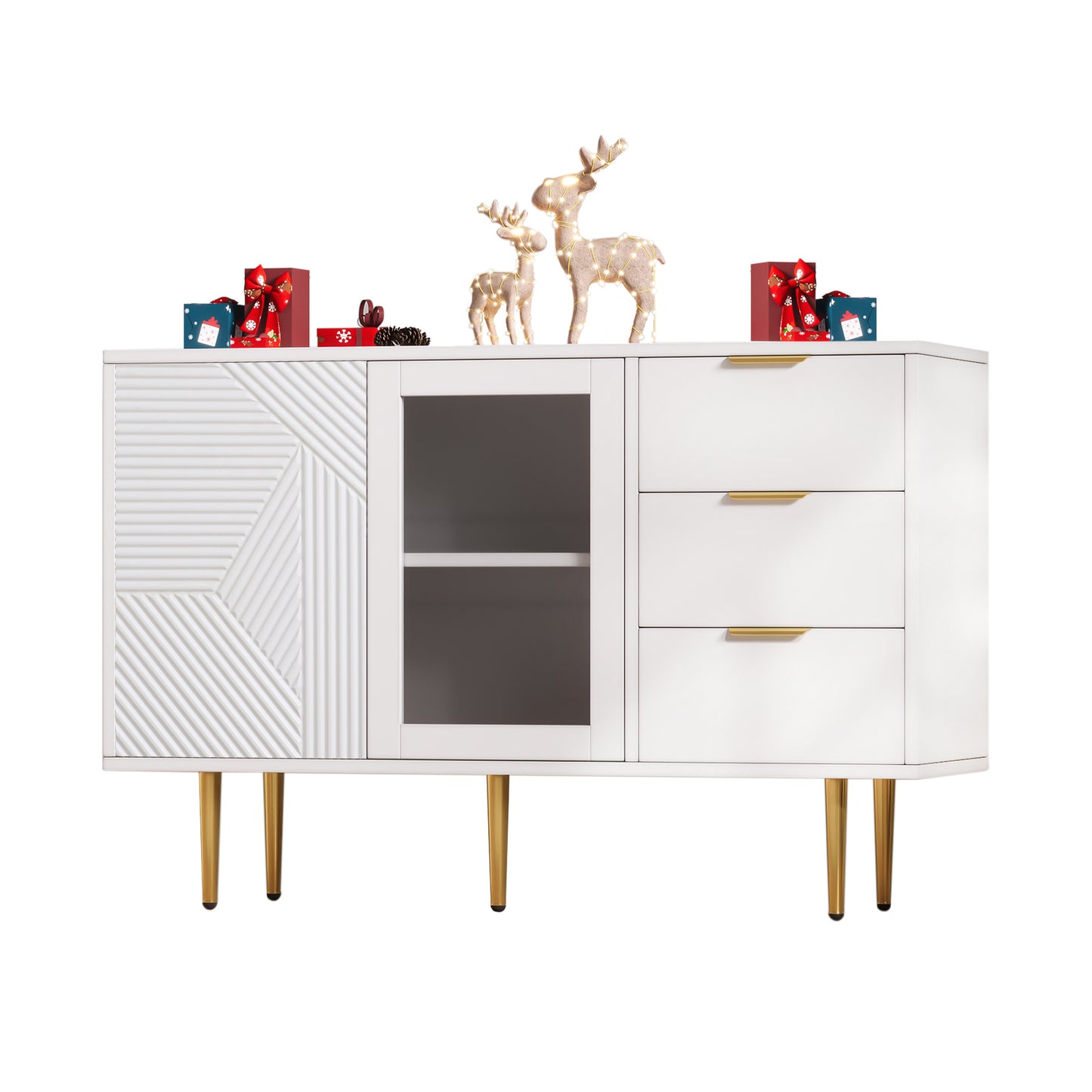 MERAX Display Cabinet with High Cabinet, Transparent Acrylic, White, Freestanding Display, Multi-Purpose Cabinet for Living Room, Office, Kitchen, Open Storage, 80x36.4x170cm
