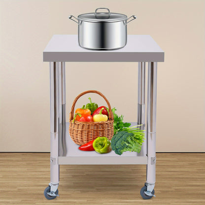 Werktafel – Werkbank – RVS Tafel – Keukentafel – Opbergbank – 60x60 cm – Roestvrij Staal – Draagvermogen 300 kg