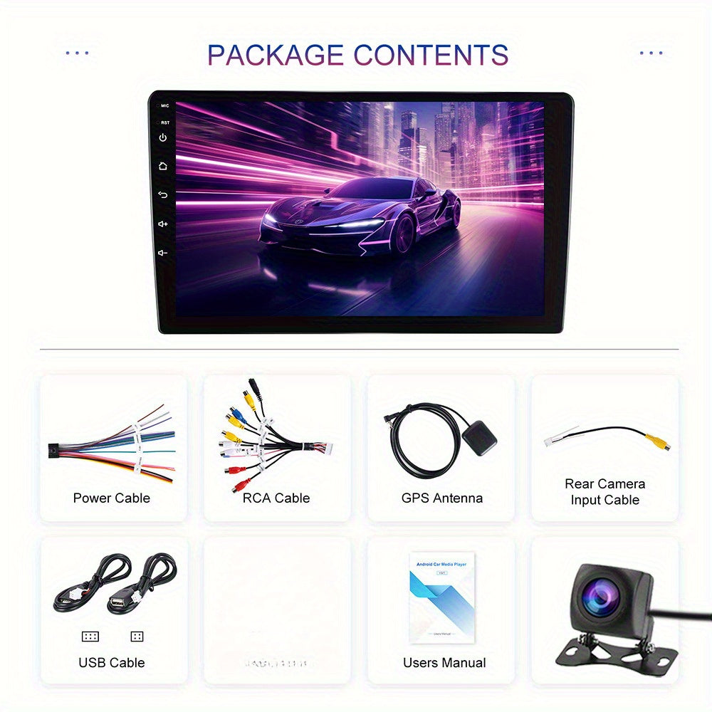 Autoradio – Car Stereo – Auto Radio – Multimedia Systeem – 2-DIN – 9 Inch Touchscreen – Android 15 Systeem – Draadloos CarPlay & Android Auto – AHD Achteruitrijcamera – 4GB RAM 64GB Opslag