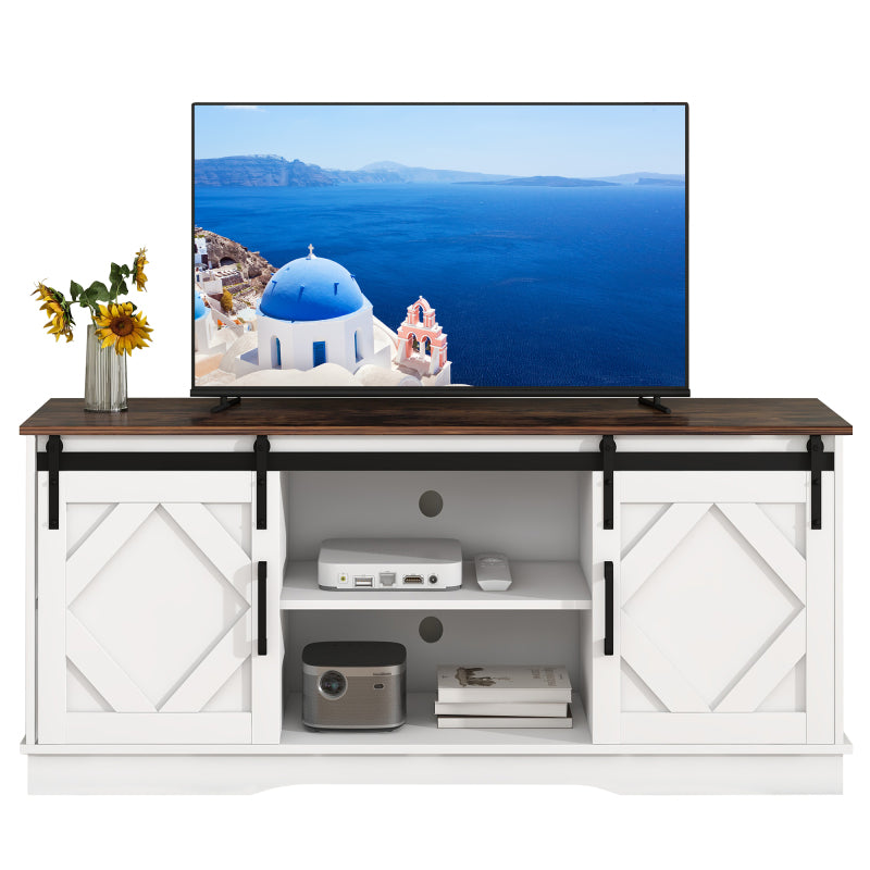 TV-meubel – TV-kast – TV-standaard – Entertainmentmeubel – Mediameubel – 150x40x60 cm – Schuifdeuren met Verstelbare Planken – Modern Minimalistisch Rustiek Design