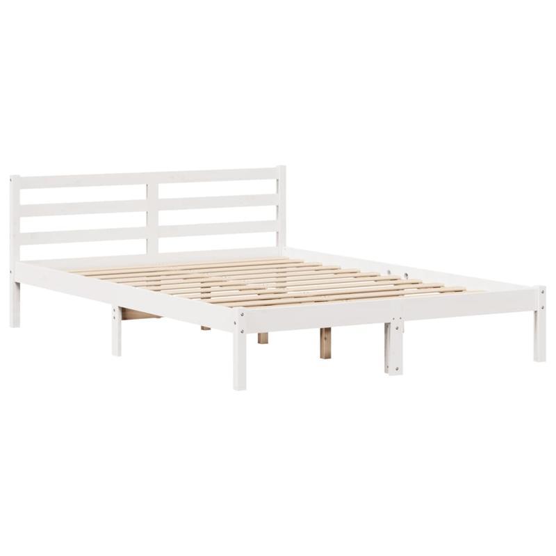 Bedframe – Boekenkastbed – Kinderbed – Eenpersoonsbed – Opbergbed – Modern Wit – Massief Grenenhout – 120x200 cm – Ruimtebesparend – Eenvoudige Montage