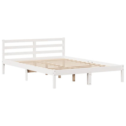 Bedframe – Boekenkastbed – Kinderbed – Eenpersoonsbed – Opbergbed – Modern Wit – Massief Grenenhout – 120x200 cm – Ruimtebesparend – Eenvoudige Montage