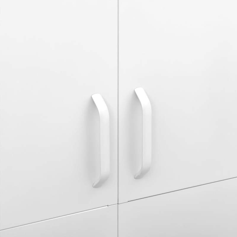 Witte Stalen Kast – Opbergkast – Bergkast – Kast Met Deuren – Stalen Opbergmeubel – 90x50x180 cm – Robuust Staal Met Houten Elementen