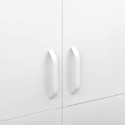 Witte Stalen Kast – Opbergkast – Bergkast – Kast Met Deuren – Stalen Opbergmeubel – 90x50x180 cm – Robuust Staal Met Houten Elementen