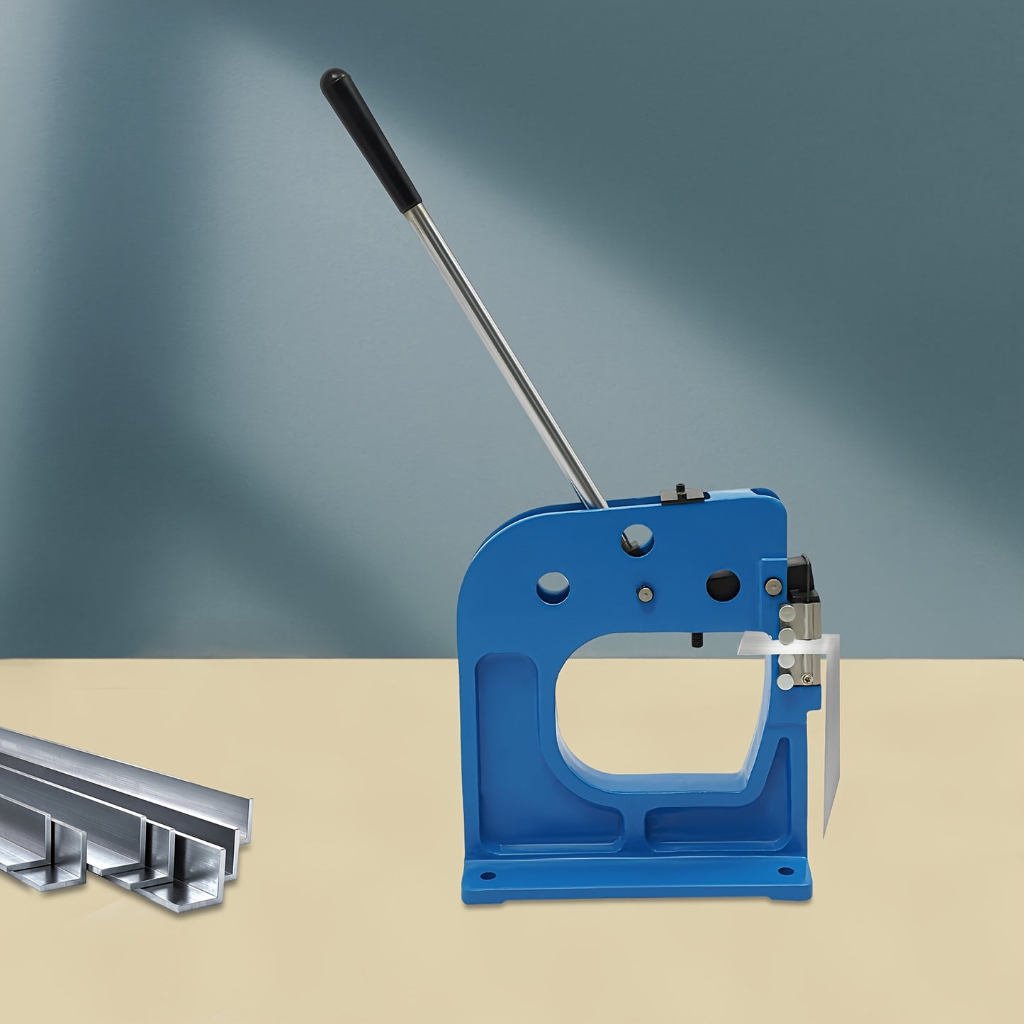Metalen Krimp- en Strekmachine – Metaalbewerking Gereedschap – Plaatwerk Tang – Handkrimptang – Krimpmachine Metaal – Robuuste Metalen Constructie – Werkdiepte 21,6 cm – Blauwe Verflaag
