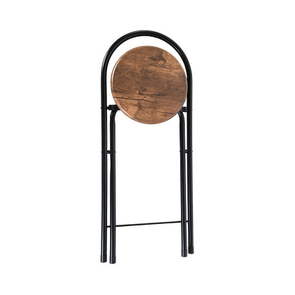 Eettafel – Tafel – Keukentafel – Eethoek – Kloostertafel – Industrieel Design – Massief Hout Met Opbergruimte – Inklapbare Krukjes – Bruin