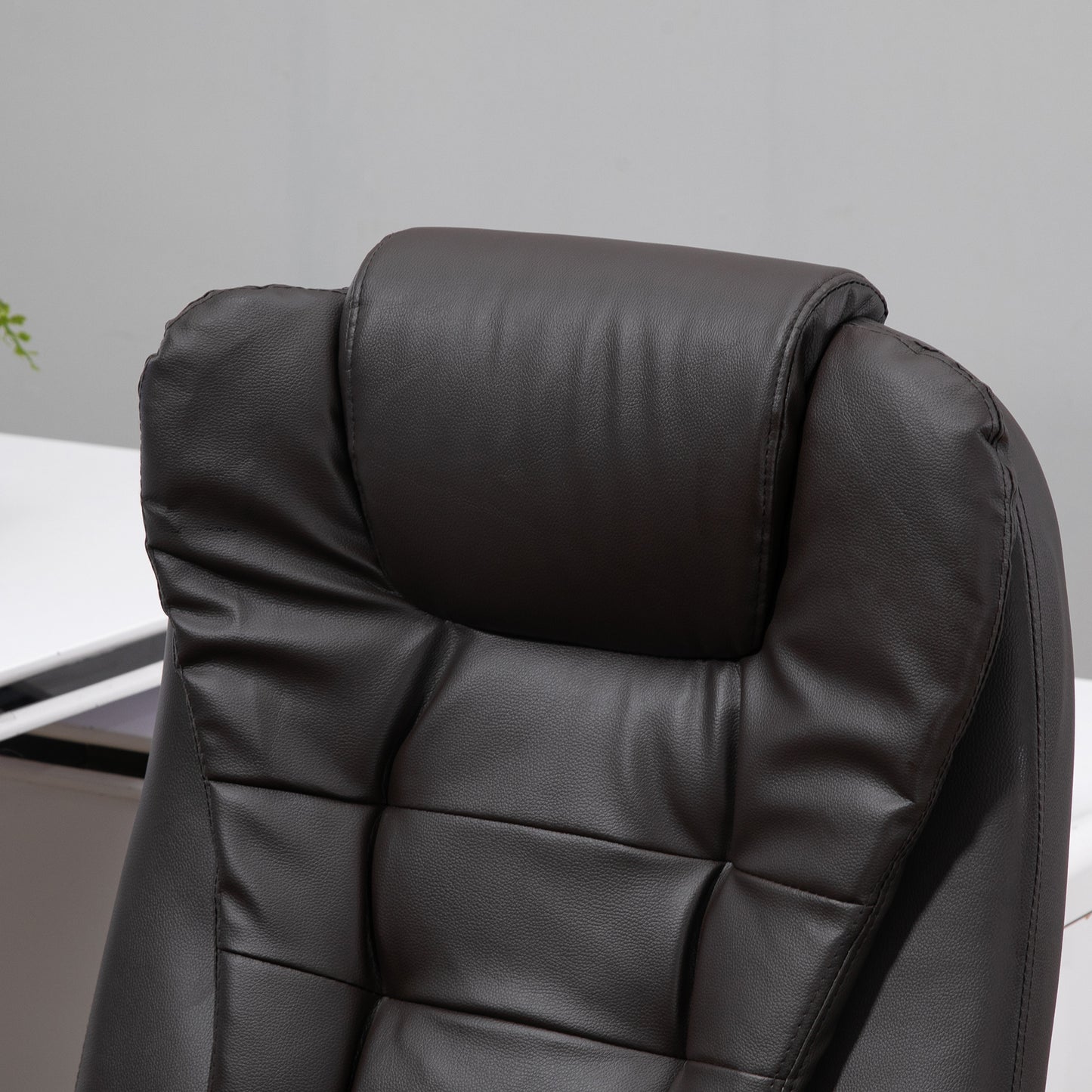 Ergonomische Bureaustoel – Bureaustoel Met Massage – Draaistoel – Bureaustoel Met Verwarming – Kantoorstoel – Hoogte Verstelbaar – Bruin Kunstleer
