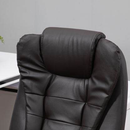 Ergonomische Bureaustoel – Bureaustoel Met Massage – Draaistoel – Bureaustoel Met Verwarming – Kantoorstoel – Hoogte Verstelbaar – Bruin Kunstleer
