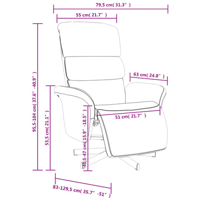 Verstelbare Fauteuil – Relaxstoel – Zwarte Stoel – Draaifauteuil – Voetensteun Fauteuil – 360° Draaibaar – Ademend Stof Bekleed