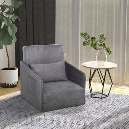 Moderne Grijze Stoffen Sofa – Zitbank – Loveseat – Settee – Divan – Wasbare Hoes – Stevig Metalen Frame – Inclusief Kussens – Compact 70x76x77 cm