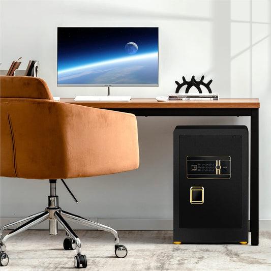 Brandwerende Kluis – Veiligheidskluis – Documentenkluis – Elektronische Safe – Mini Kluis – 42,5L Inhoud – Verstelbare Plank & Alarm Systeem – Zwart