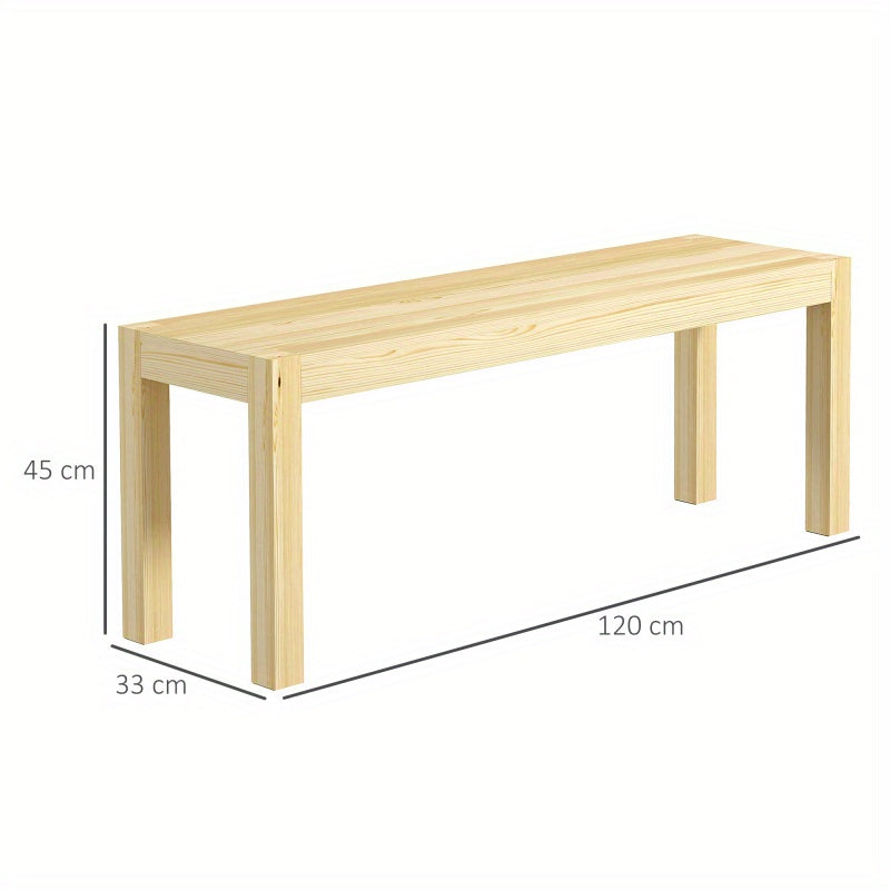 Rustieke Houten Bank – Eetkamerbank – Halbank – Keukenbank – Buitenbank – Draagkracht 240 kg – Afmeting 120x33x45 cm