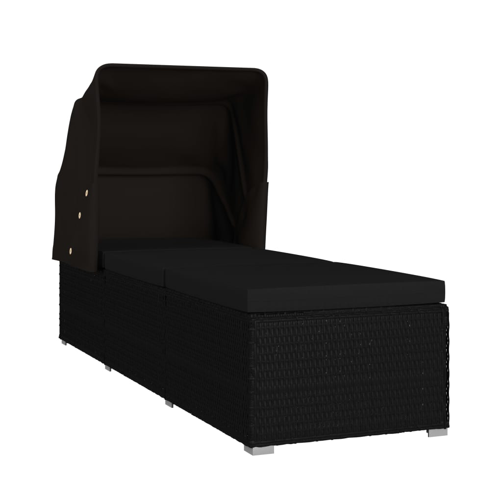 Poly Rattan Loungechair – Loungestoel – Tuinstoel – Balkonstoel – Ligbed - Kampeerstoel – Verstelbare Zijden – Weerbestendig Materiaal
