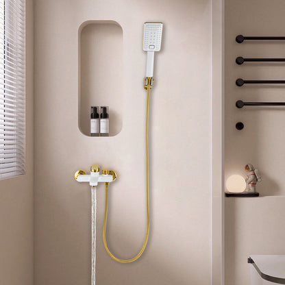 Badkraan – Badmengkraan – Handdouche – Wandkraan – Badkamergarnituur – Messing – Watervaluitloop – Opbouw