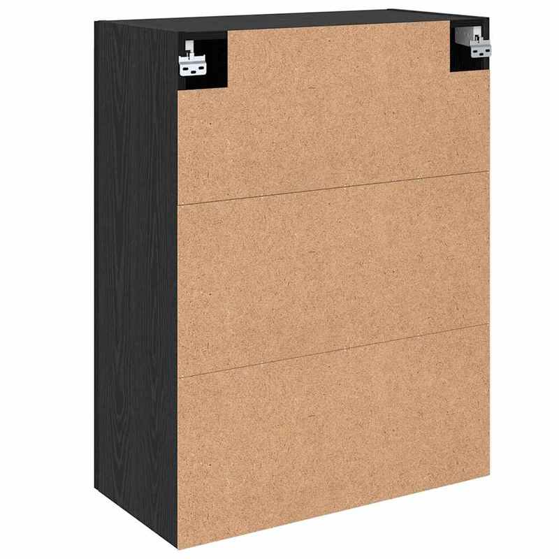 Muurkast – Wandkast – Opbergkast – Hangkast – Kast Zwart Eiken – 2-Delig Set – Duurzaam Hardhout – 69,5x34x90 cm