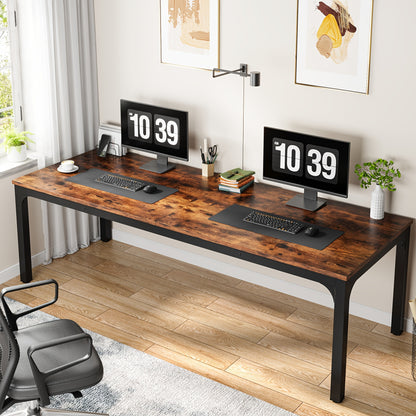 Extra Lange Eettafel – Tafel – Lunchtafel – Eetkamertafel – Dining Table – Bruin – 199,9 cm Lang – Massief Hout Met Uitbreidbaar Blad