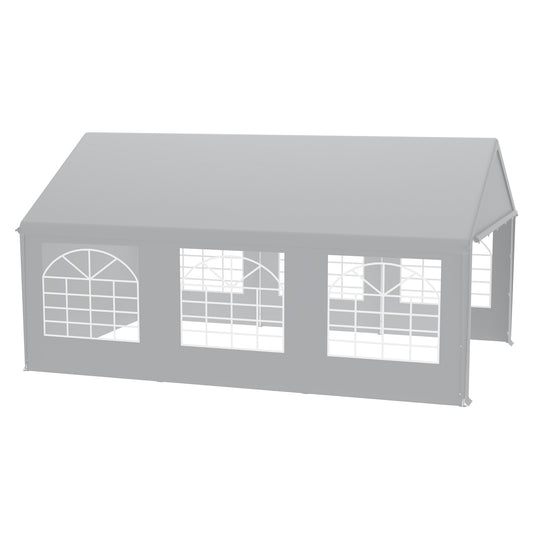 Partytent – Vouwtent – Tuinpaviljoen – Campingtent – Markttent – 4x6 Meter – Gegalvaniseerd Stalen Frame – Transparante PVC Ramen - Grijs