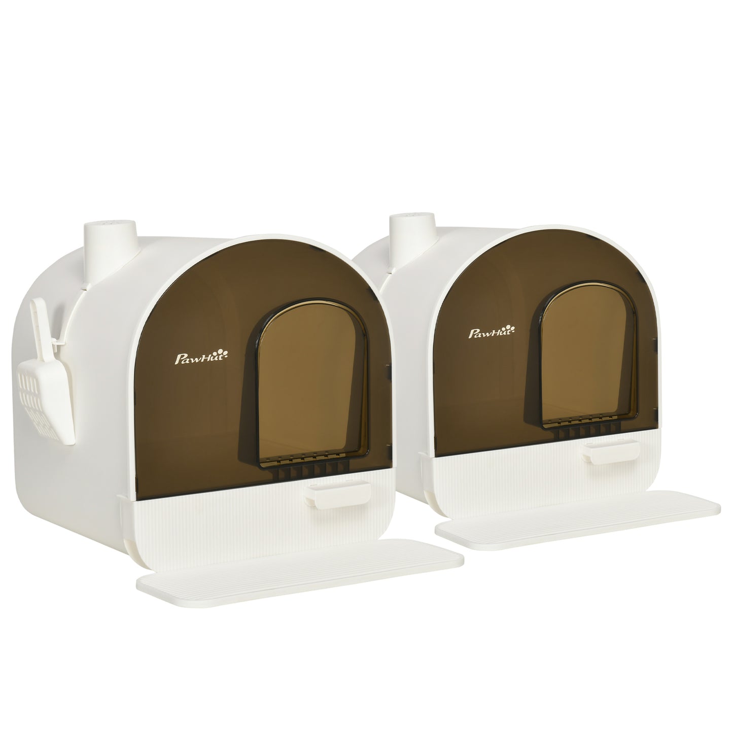 Kattenbak – Kattenbakhuis – Kattenbak Met Deurtje – Kattenbak Met Schepje – Hygienische Kattenbak – Duurzaam PP-Plastic – Inclusief Schommeldeur – Compact 43x44x47 cm