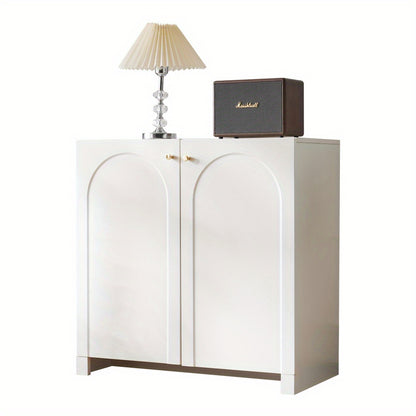 Kast – Opbergkast – Dressoir – Ladekast – Kledingkast – Wit Met Gouden Accenten – Compact 80x40x80 cm – Ruimtebesparend & Praktisch