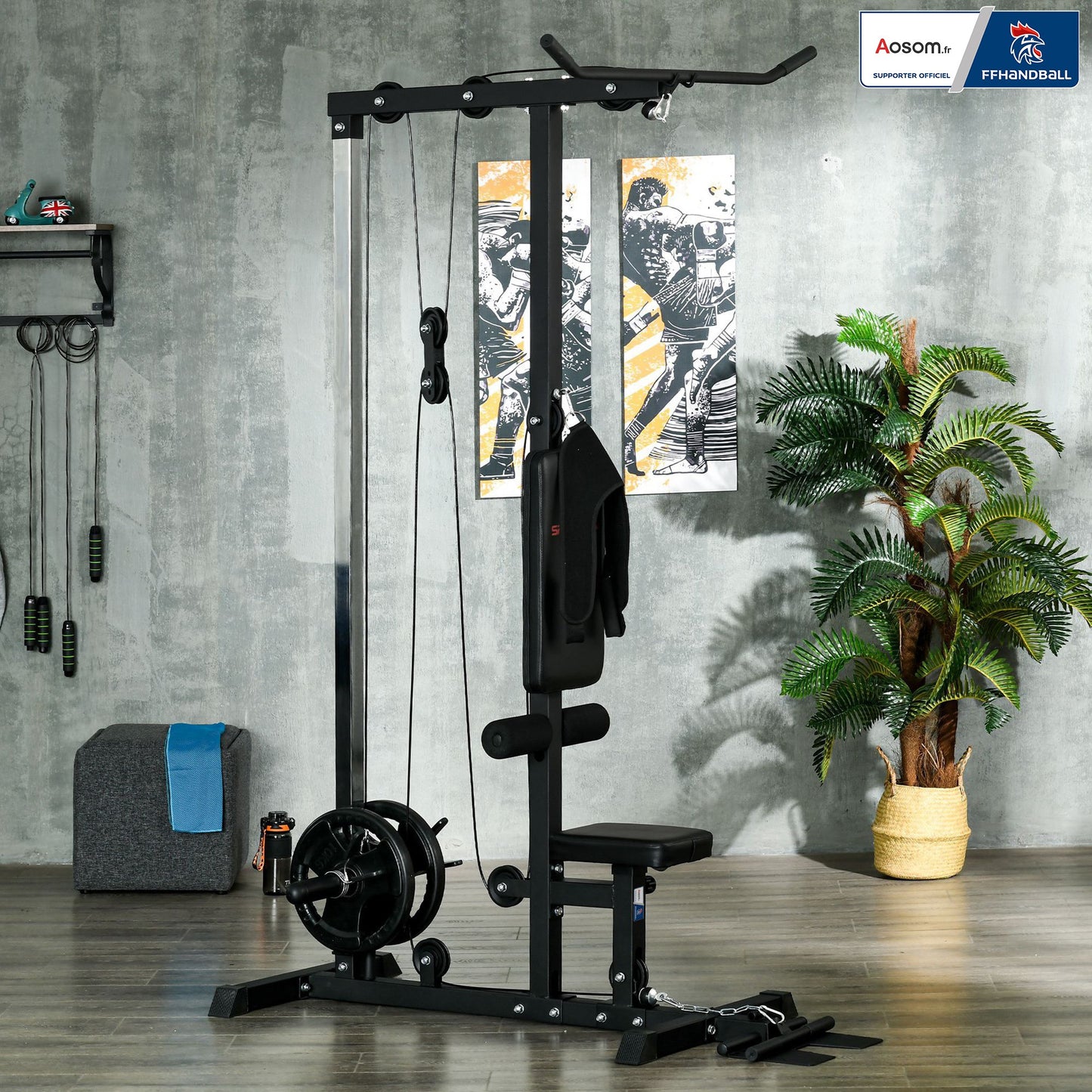 Fitnessstation – Krachtstation – Home Gym – Spiertrainingsapparaat – Trainingsbank – Verstelbare Zitting – Max. Belasting 110 kg