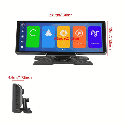 Draadloze Car Stereo – Auto Multimedia Speler – Android Auto Interface – USB Autoradio – Touchscreen 23,6 cm HD – Voorzien Van Voor- En Achtercamera – Loop Recording & Spraakbesturing