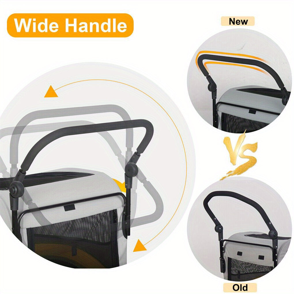 Hondenbuggy – Dierenwagen – Huisdierwagen – Poussette – Wandelwagen – Compact Model 111x100x76 cm – Vier Wielen Met Remmen – Vouwbaar En Sterk Frame