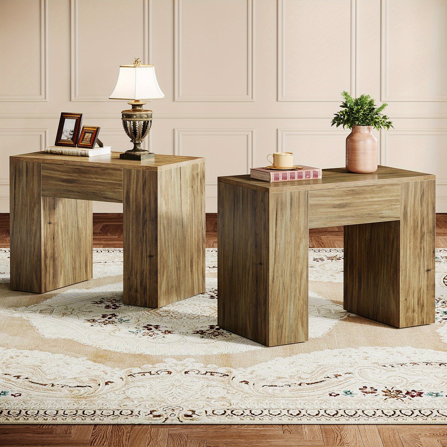 Nachtkastje – Bijzettafel – Nachtkast – Tafeltje – Opbergkastje – Mid-Century Modern – Ruimtebesparend – Stevig MDF Hout