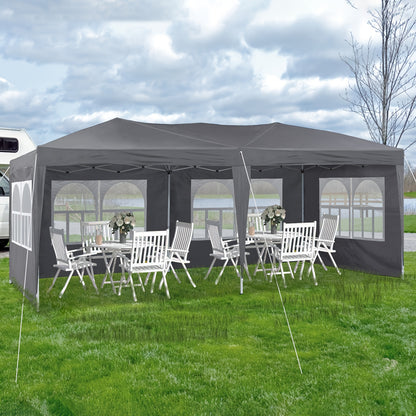 Paviljoen – Tuinpaviljoen – Partytent – Pergola – Prieel – 3x6 Meter – Met Zijpanelen – UV-Bescherming – Stalen Frame