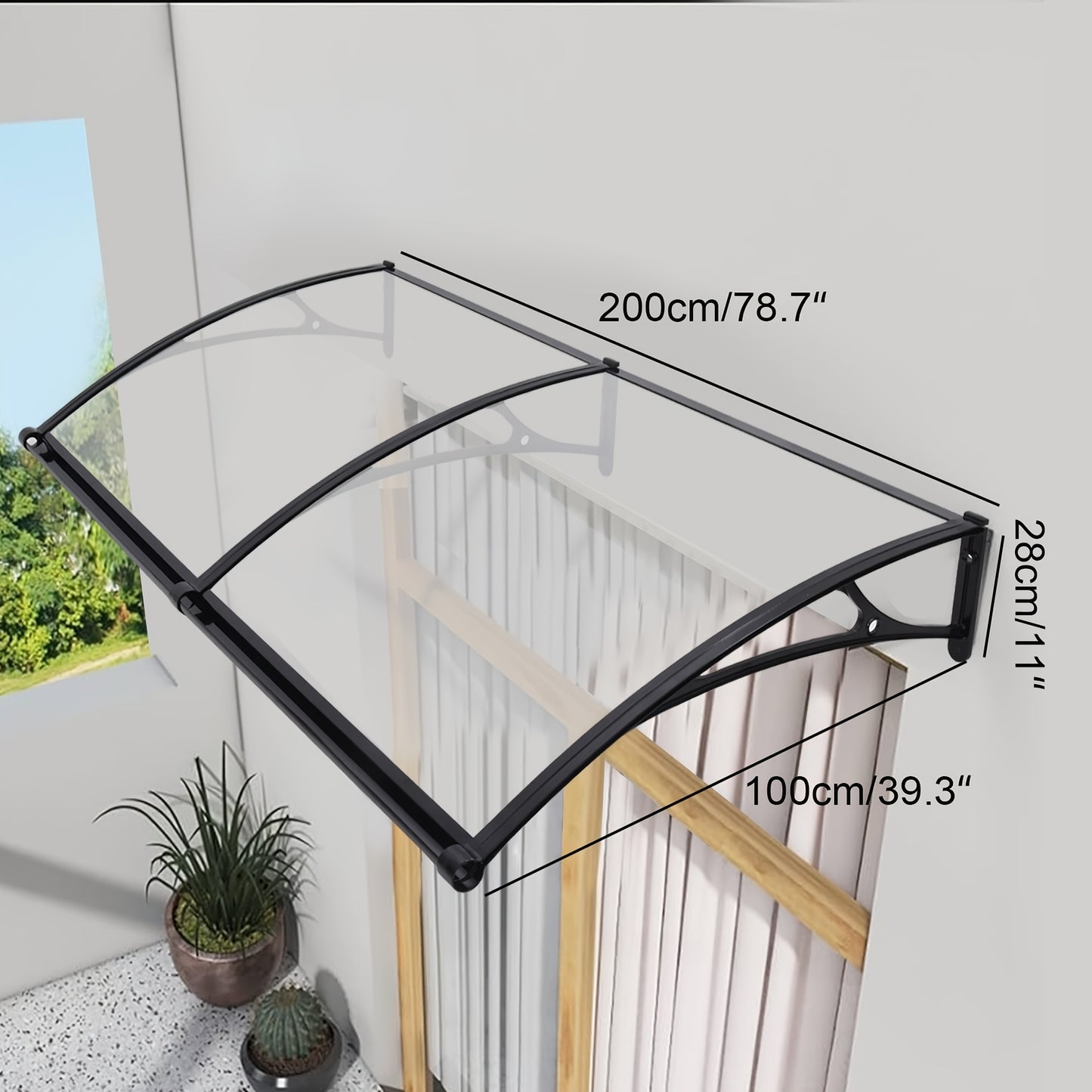 Aluminium Zonnescherm – Uitbreekbaar Zonnescherm – Deurzonnescherm – Raamzonnescherm – Balkonoverkapping – 100x203 cm – Duurzaam Aluminium Frame – Waterafvoer Goot