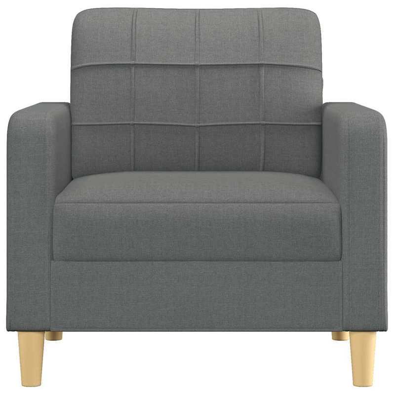 Fauteuil – Zitzetel – Relaxstoel – Leunstoel – Dragende Stoel – Donkergrijs Stof – Handmatig Verstelbaar – Stevig Hardhouten Frame
