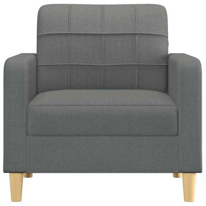 Fauteuil – Zitzetel – Relaxstoel – Leunstoel – Dragende Stoel – Donkergrijs Stof – Handmatig Verstelbaar – Stevig Hardhouten Frame
