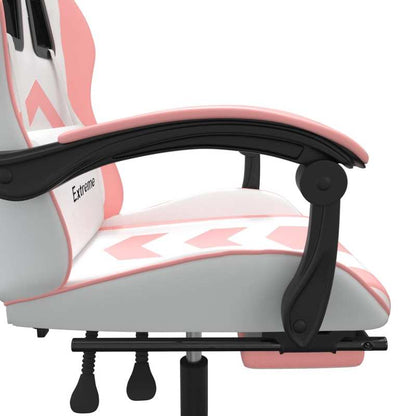 Gamingstoel – Bureaustoel – Gamestoel – Stoel Met Voetensteun – Verstelbare Rugleuning – Kunstlederen Bekleding