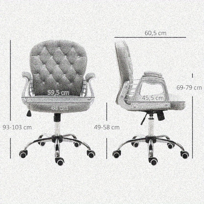 Ergonomische Bureaustoel – Bureaustoel – Kantoorstoel – Office Chair – Werkstoel – Grijs – Verstelbare Zithoogte – 360° Draaibare Basis
