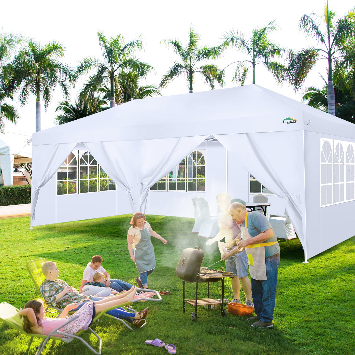 Pop-Up Tent – Vouwtent – Partytent – Tuinent – Festivaltent – Aluminium Frame – Zes Zijwanden Met Rits - QUORE