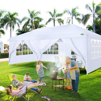 Pop-Up Tent – Vouwtent – Partytent – Tuinent – Festivaltent – Aluminium Frame – Zes Zijwanden Met Rits - QUORE