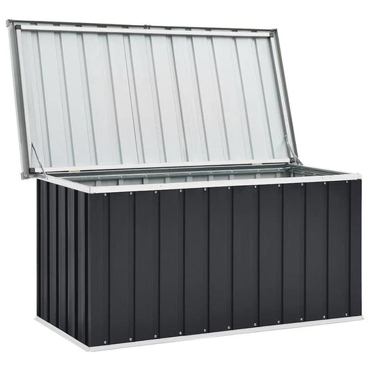 Grote Tuinopslagbox – Tuinkist – Opbergbox – Buitenkist – Tuinbak – Antraciet – Stevig Gegalvaniseerd Staal – Weerbestendig & Ruim 129x67x65 cm
