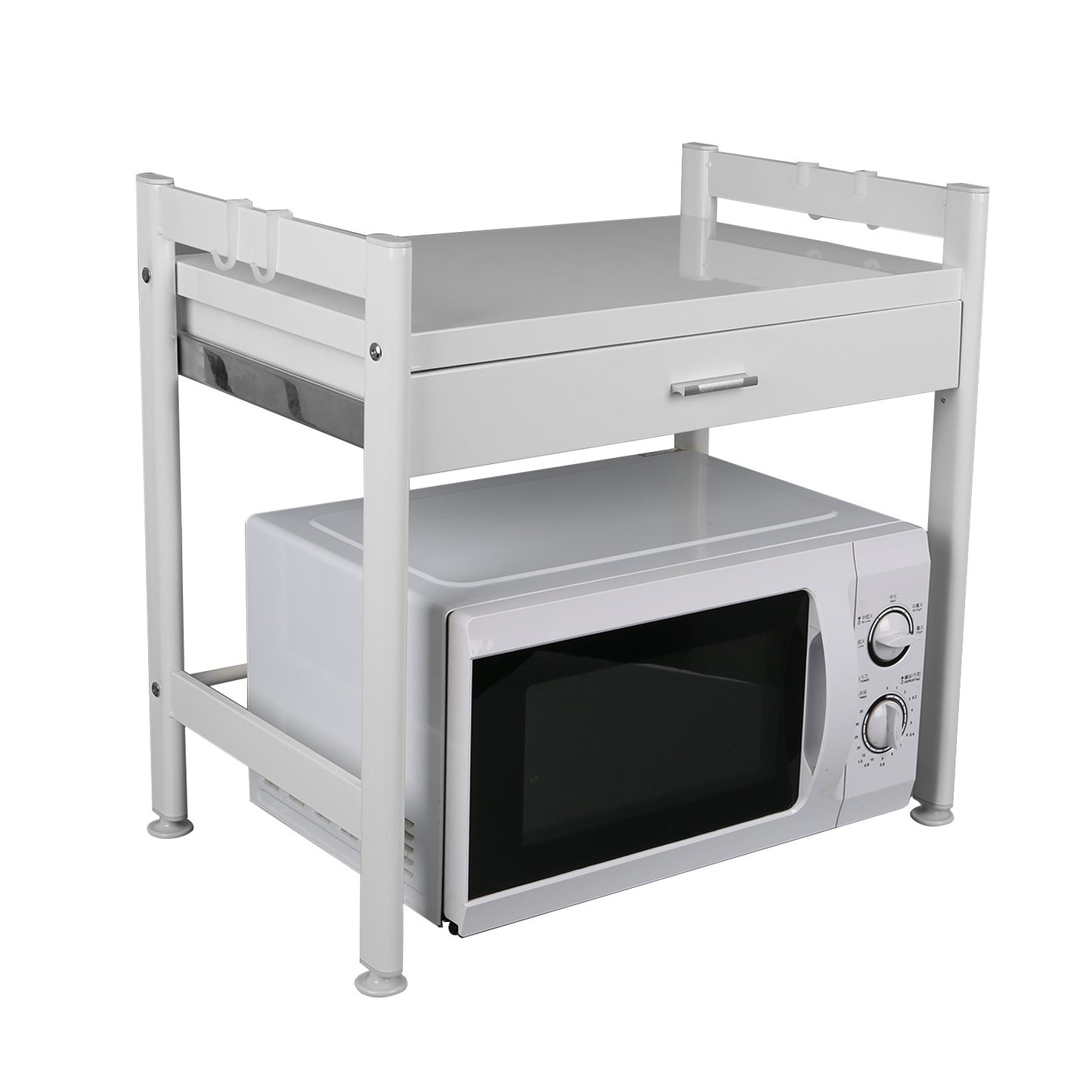 Microwaverek – Magnetronrek – Keukenrek – Ovenrek – Magnetronhouder – Met Lade & Haken – Stevige Metalen Constructie – Vrijstaand & Ruimtebesparend