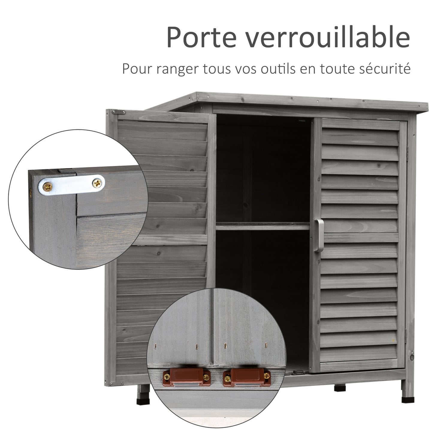 Tuinhuisje – Tuinkast – Tuinschuur – Berging – Opbergkast – Hout Op Poten – Schuifdeuren Met Binnenplank