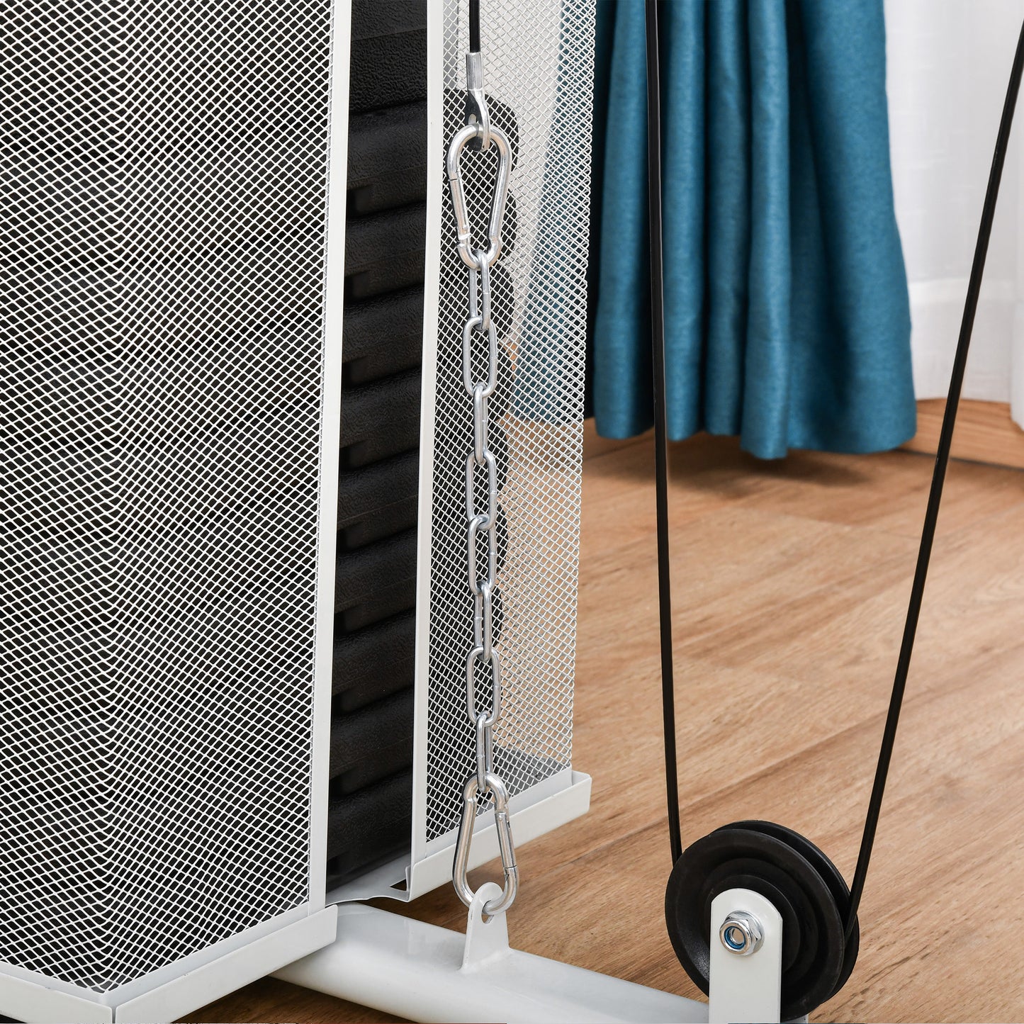 Home Gym Trainingsstation – Fitness Station – Krachttraining Machine – Multi Gym – Exercisestation – 45 kg Weerstandsgewicht – Stalen Veiligheidsnet – Wit en Bruin