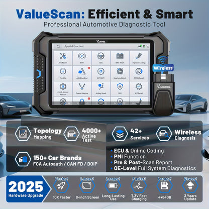 Autodiagnosetool – Foutcode Scanner – OBD2 Diagnosetester – ECU Programmer – Auto Diagnose Interface – Wifi Draadloos – 38+ Onderhoudsfuncties – 8-inch Touchscreen