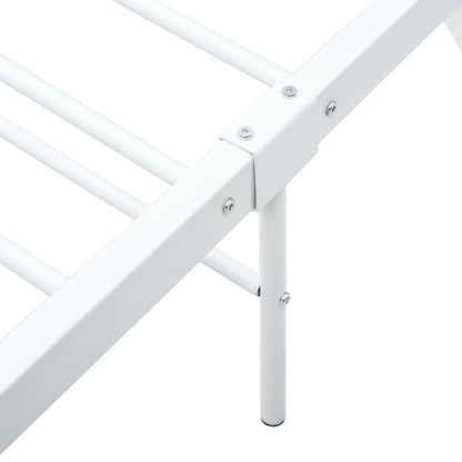 Extra Long Modern Minimalist Bed Frame - Heavy-Duty All-Metal Platform, Easy Assembly, Space-Saving Design for Large Bedrooms, Hotels, Guest Rooms - White Metal Bed (160x200cm/ 63x79in), Bed Room Decor And Accessories, Hotel