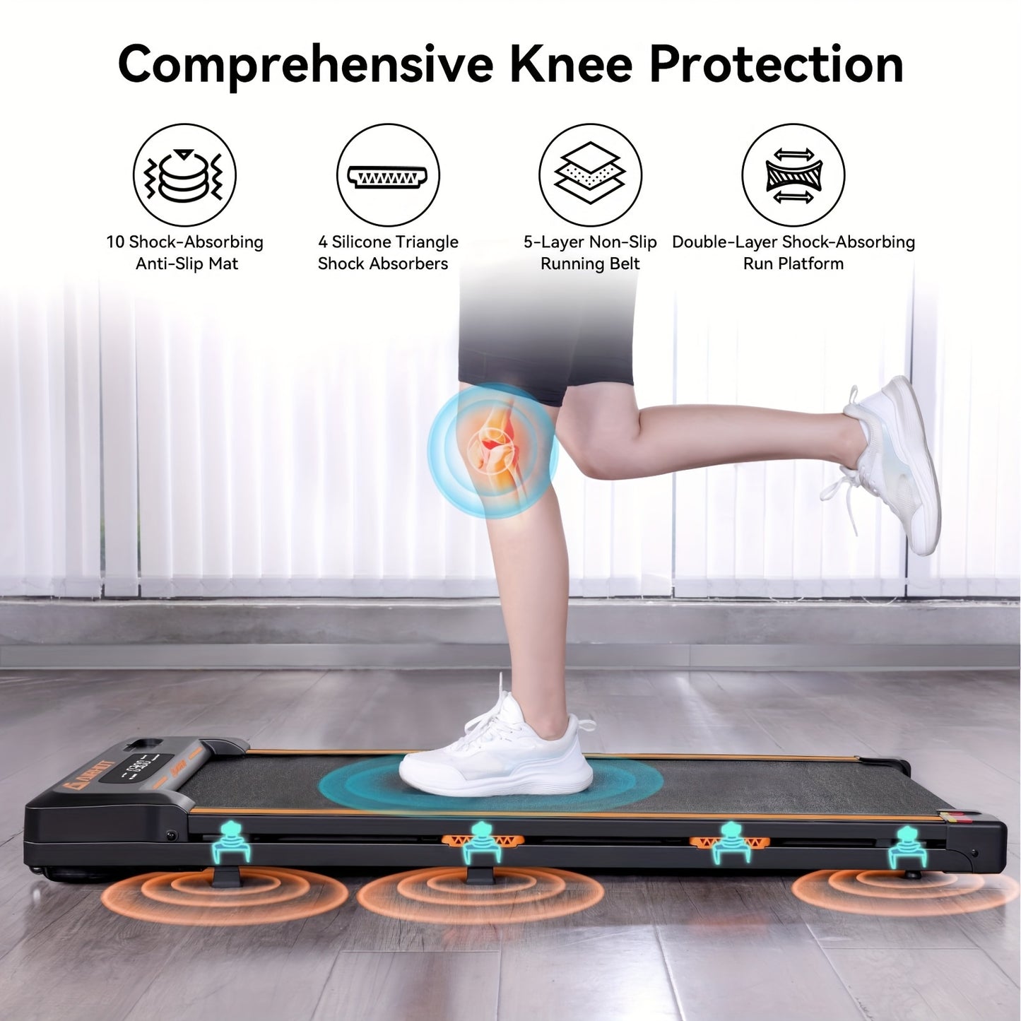 Loopband – Compact Looprek – Thuis Fitnessapparaat – Bureau Loopband – Stil Motor Geluid – Max 120 Kg Draagvermogen - Zilver