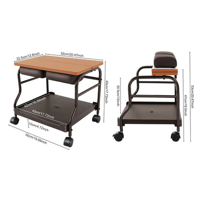 Mobile Foot Care Cart Featuring Swivel Wheels, Capable of Supporting Up to 18.01 KG, Ideal for Hair Salons, Clinics, Or Home Bathrooms.