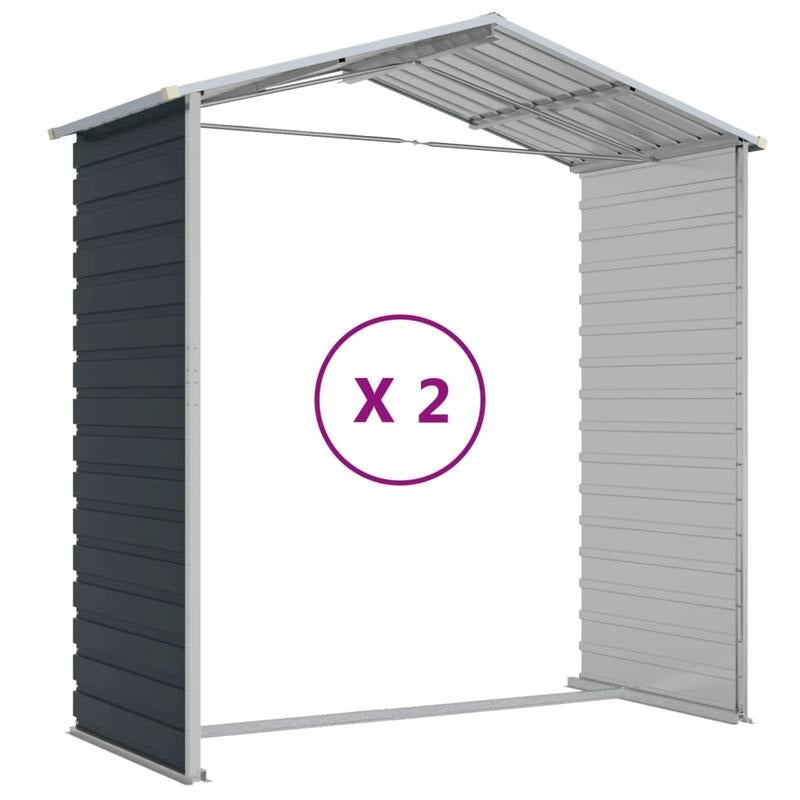 Large Heavy-Duty Metal Outdoor Storage Shed with Gabled Roof & Sloped Sides - Anthracite (Sier ) Temporary Removable Garden Organizer, 191x215x198cm, Durable Steel Construction for Backyard, Patio, or Garden Storage - Ideal f