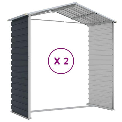 Large Heavy-Duty Metal Outdoor Storage Shed with Gabled Roof & Sloped Sides - Anthracite (Sier ) Temporary Removable Garden Organizer, 191x215x198cm, Durable Steel Construction for Backyard, Patio, or Garden Storage - Ideal f