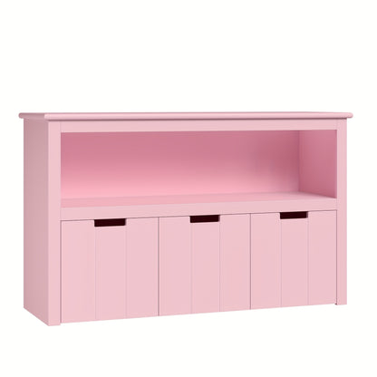 Rolkast – Opbergkast – Ladeblok – Mobiele Kast – Opbergmeubel – 3 Lades – Houten Constructie – Geruisloze Wieltjes – Roze