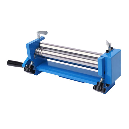Buigmachine drie-rollen – Plaatwals – Plaatbuiger – Metaalbuiger – Buigapparaat – Handmatige bediening – Werkbreedte 300 mm – Geheel metalen constructie – Blauw